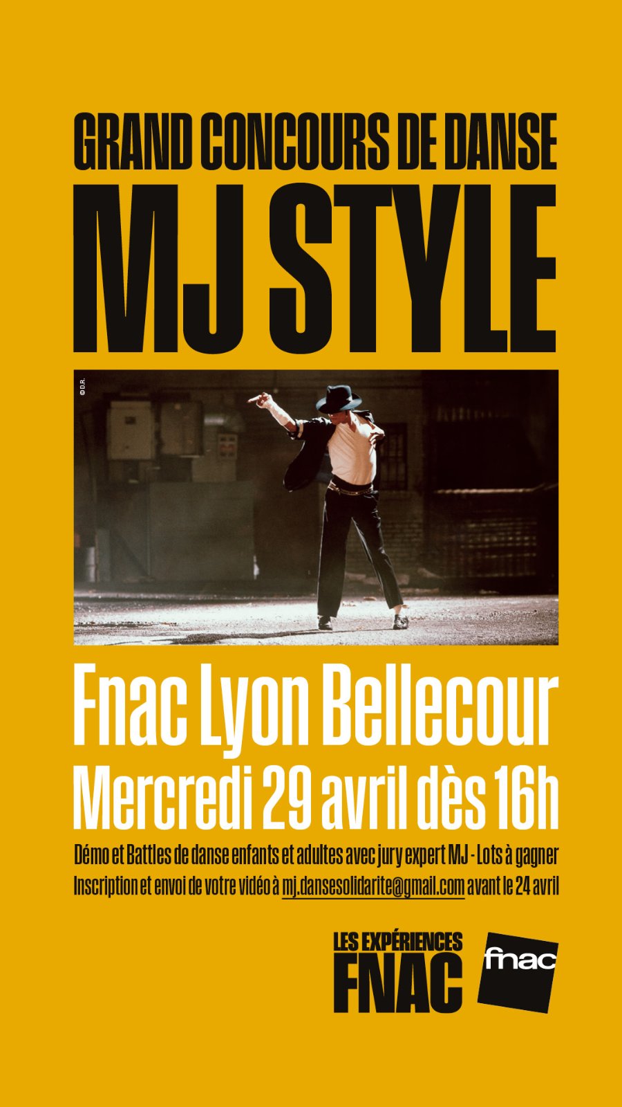 Affiche concours de danse MJ Style Fnac Lyon Bellecour